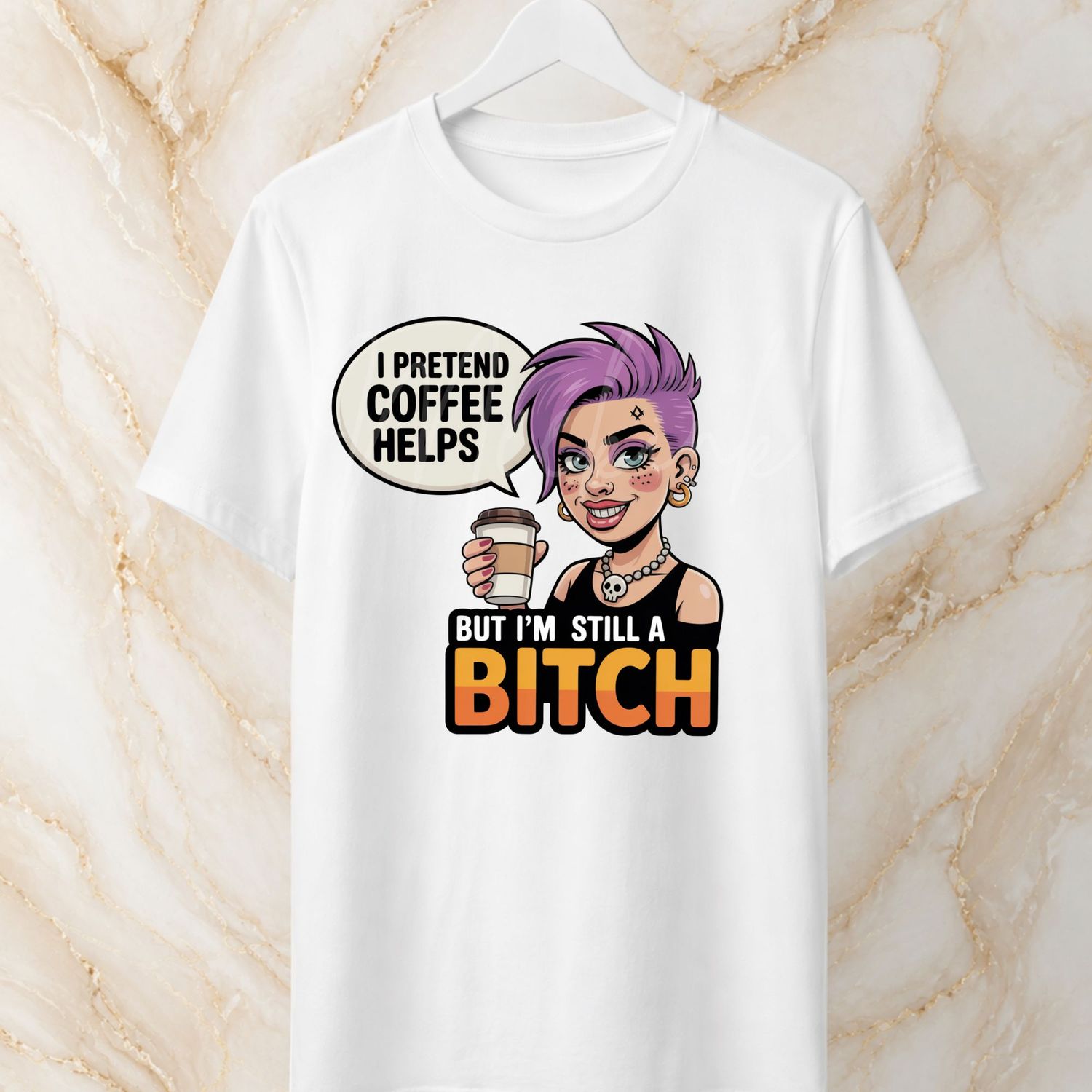 Coffee Helps 8cm UVDTF Decal