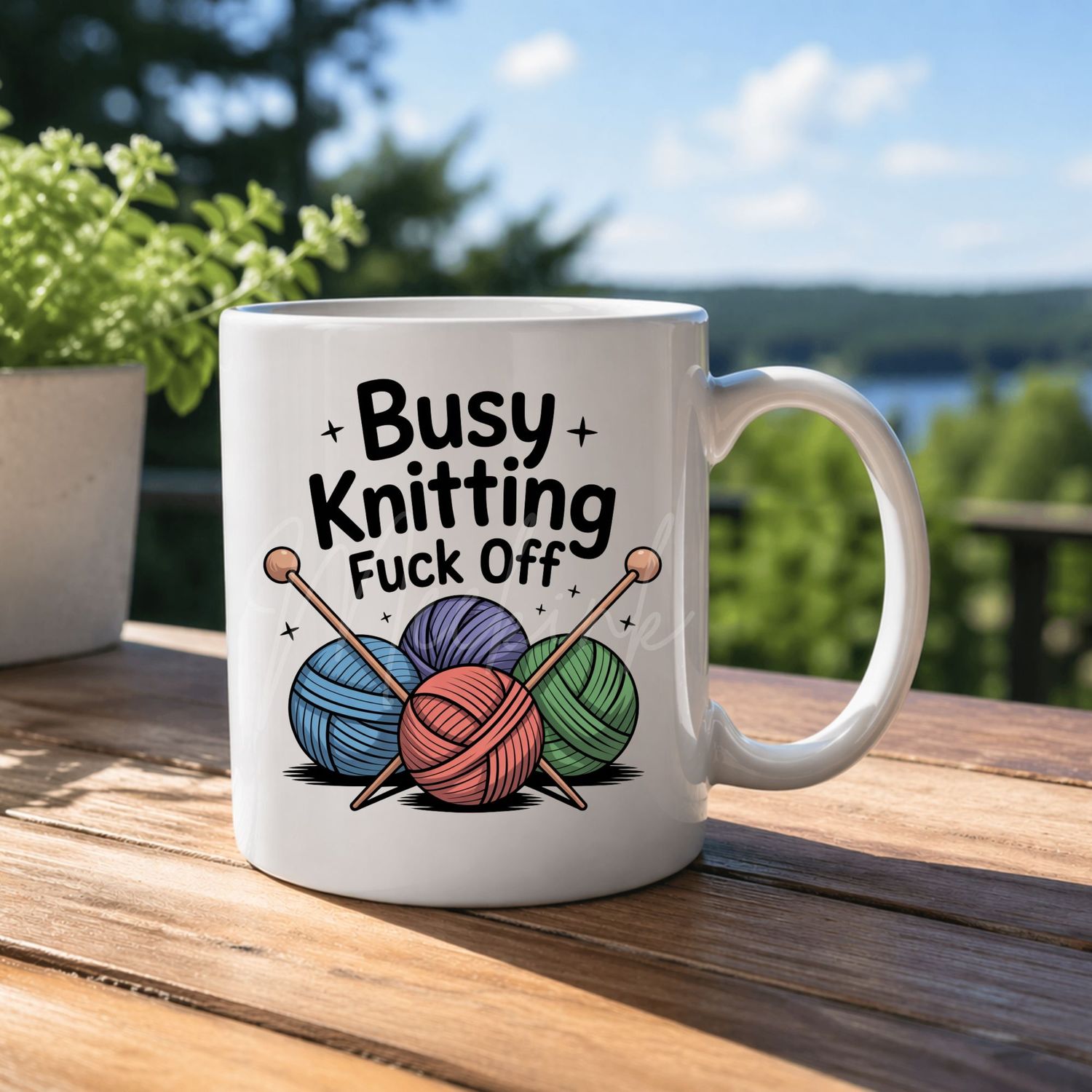 Busy Knitting 8cm UVDTF Decal