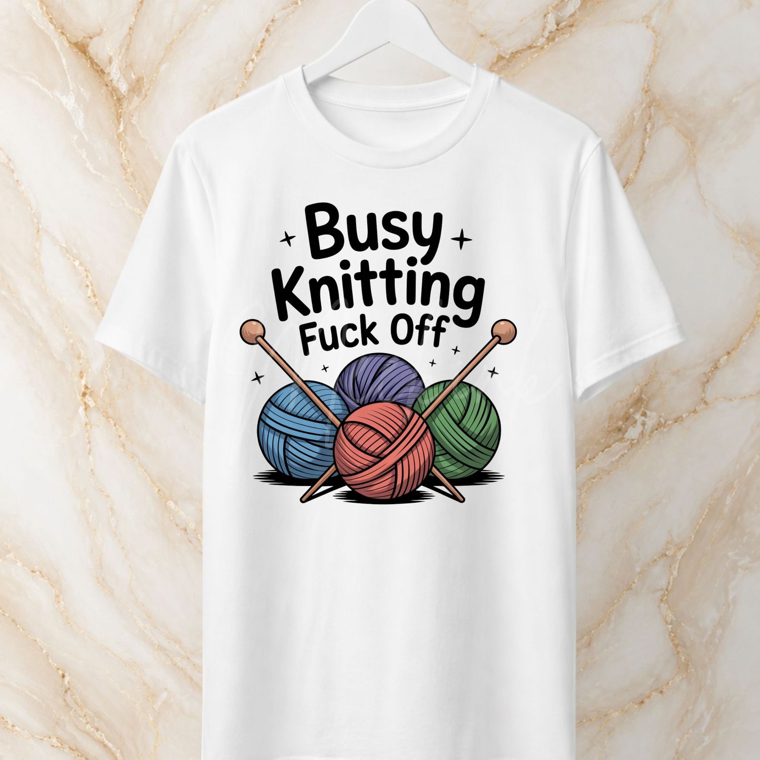 Busy Knitting 8cm UVDTF Decal