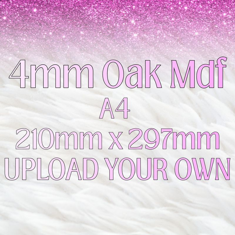 Oak Veneered MDF Upload Sheet 4mm A4 210mm x 297mm
