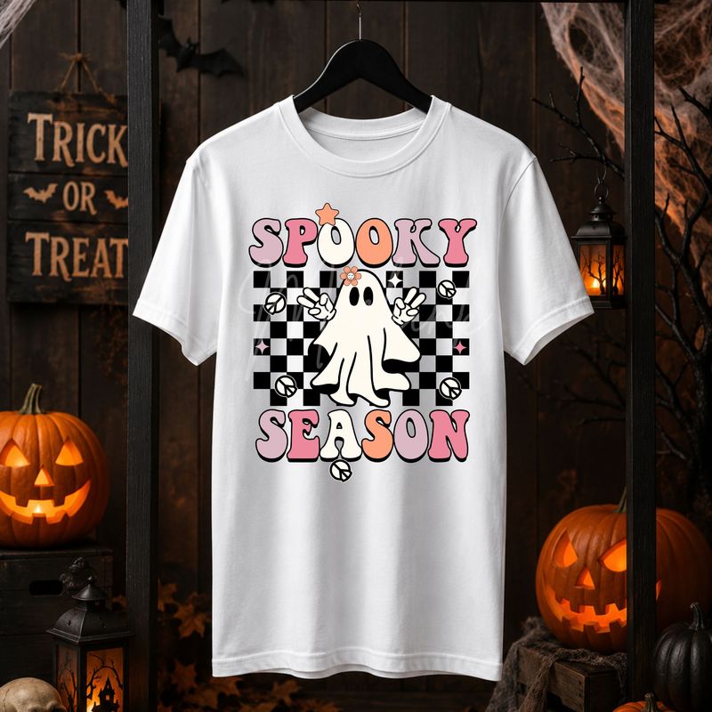 Spooky Season Checked UVDTF or DTF Decal Spooky Season Checked UVDTF or DTF Decal
