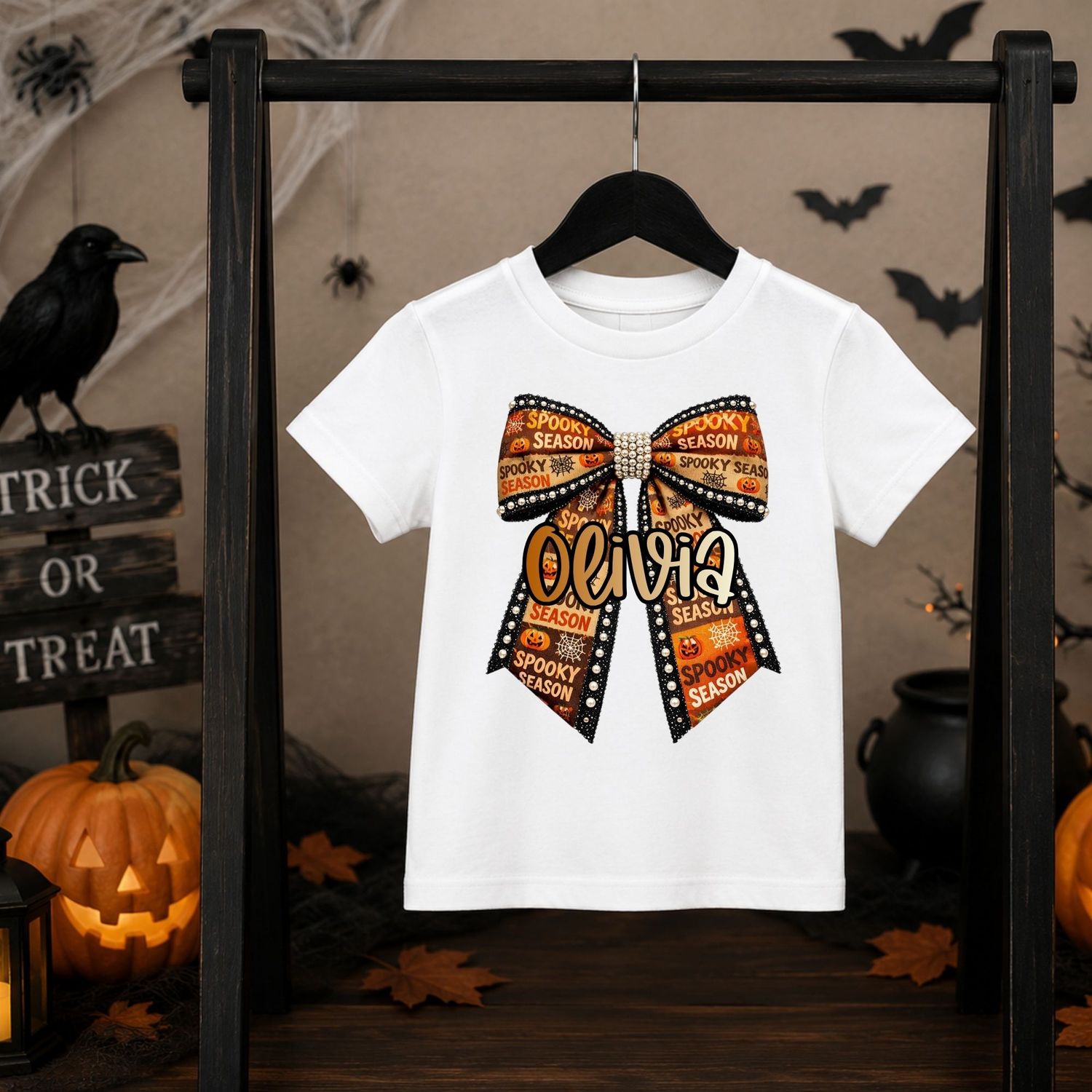 Spooky Season Long Tailed Bow UVDTF or DTF Decal