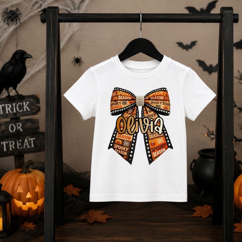 Spooky Season Long Tailed Bow UVDTF or DTF Decal