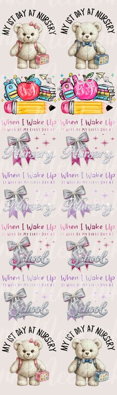 1 Metre When I Wake Up My First Day At Mixed DTF Decal x14