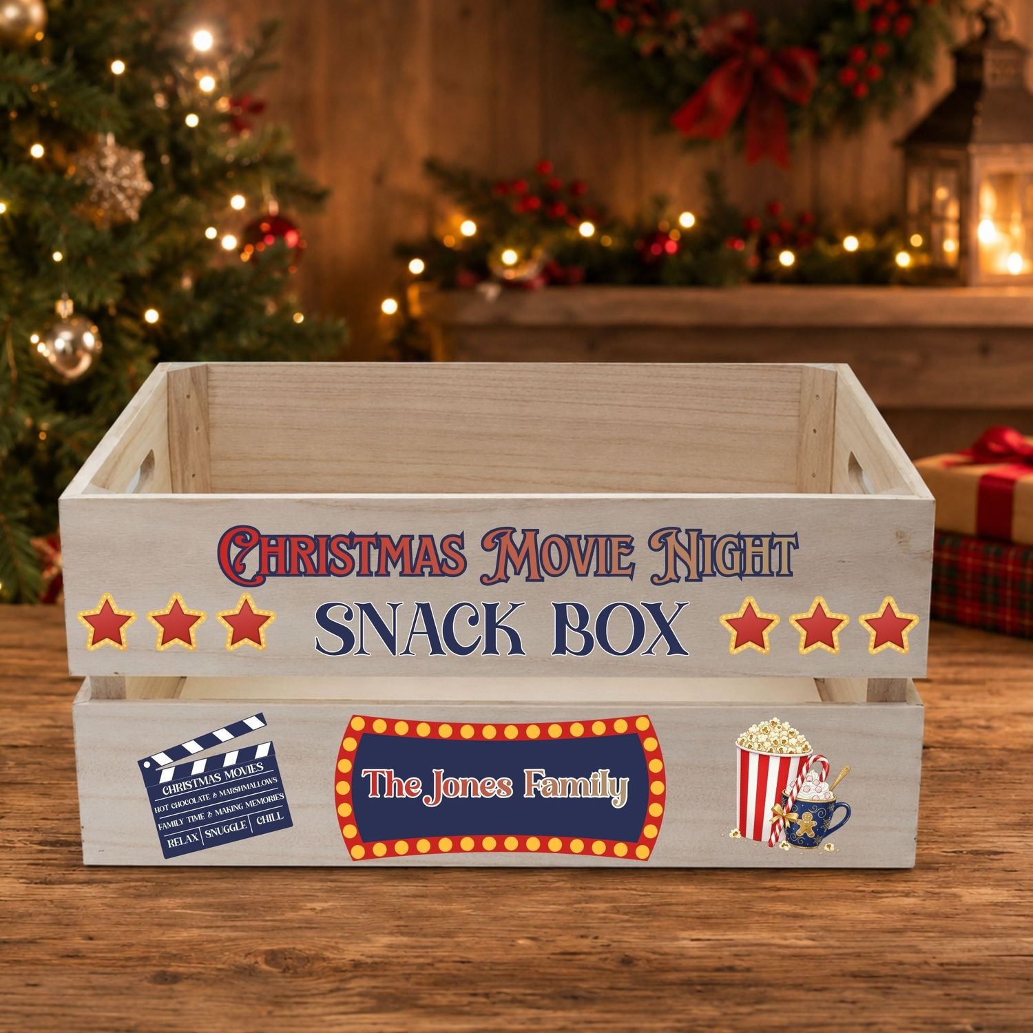 Christmas Movie Night Snack Box UVDTF Or DTF Decal