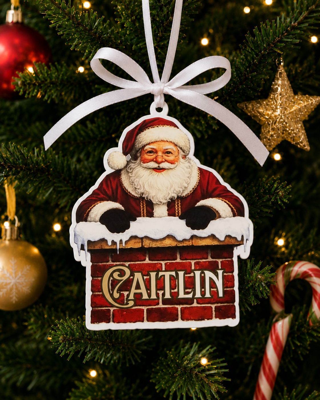 PRINT &amp; BLANK Santa Chimney Personalised UVDTF Decal &amp; Acrylic Blank
