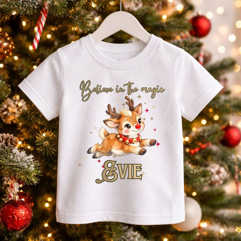 Believe In The Magic Reindeer Red Nose DTF Decal