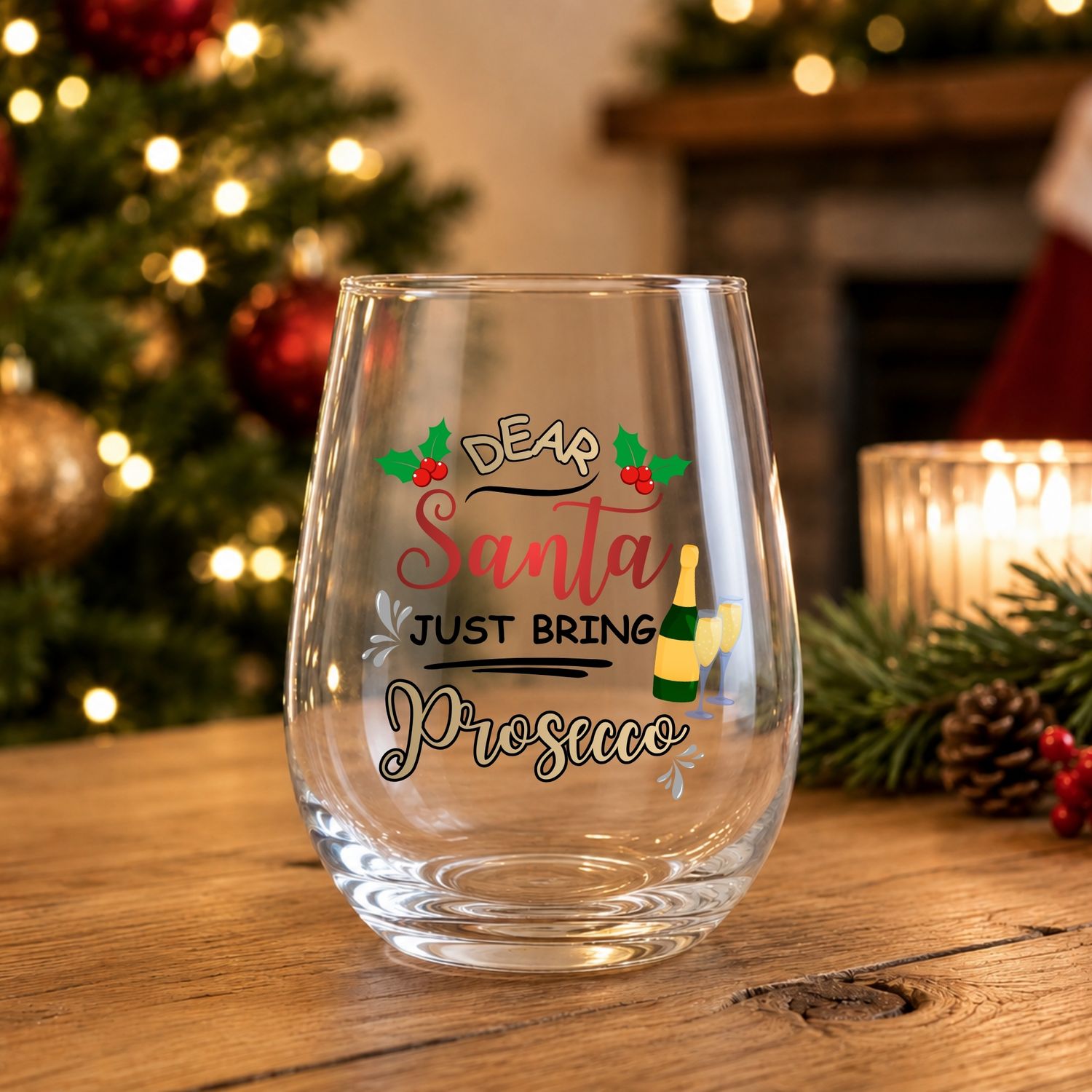 Santa Prosecco DTF or UVDTF Decal