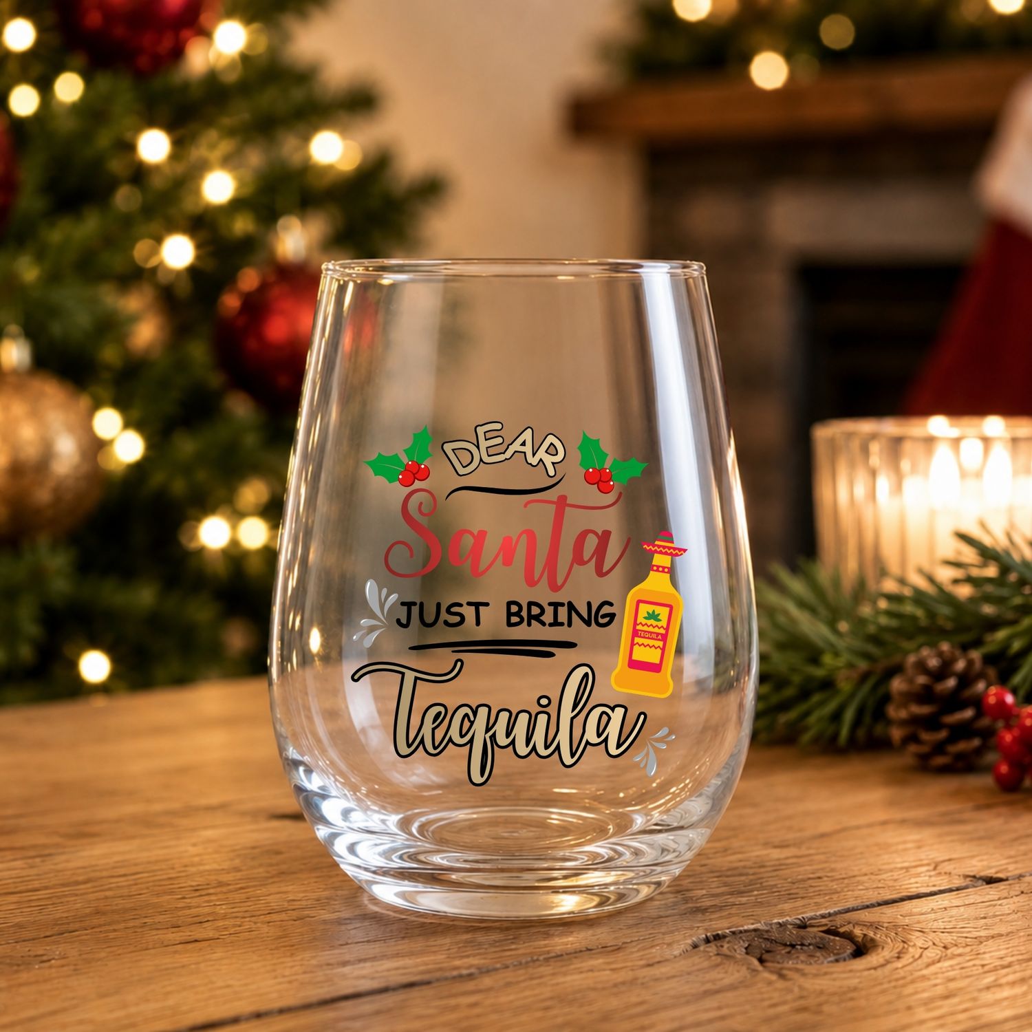 Santa Tequila DTF or UVDTF Decal