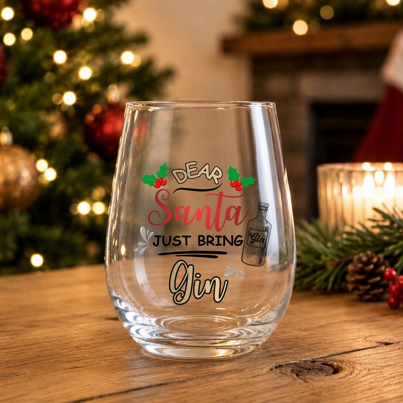 Santa Gin DTF or UVDTF Decal