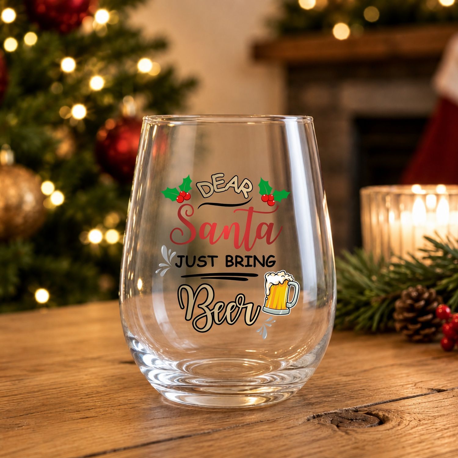 Santa Beer DTF or UVDTF Decal