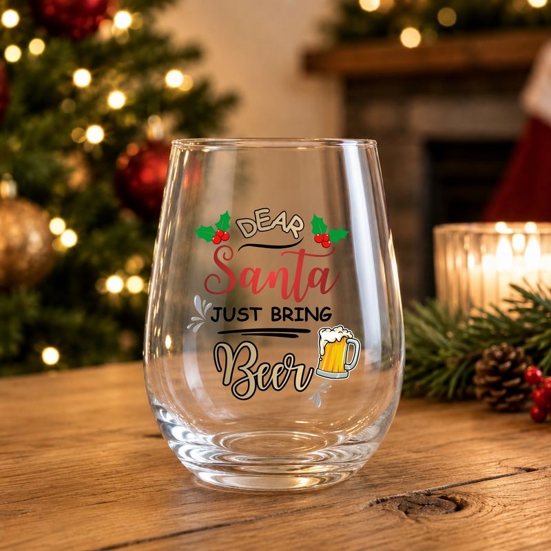 Santa Beer DTF or UVDTF Decal