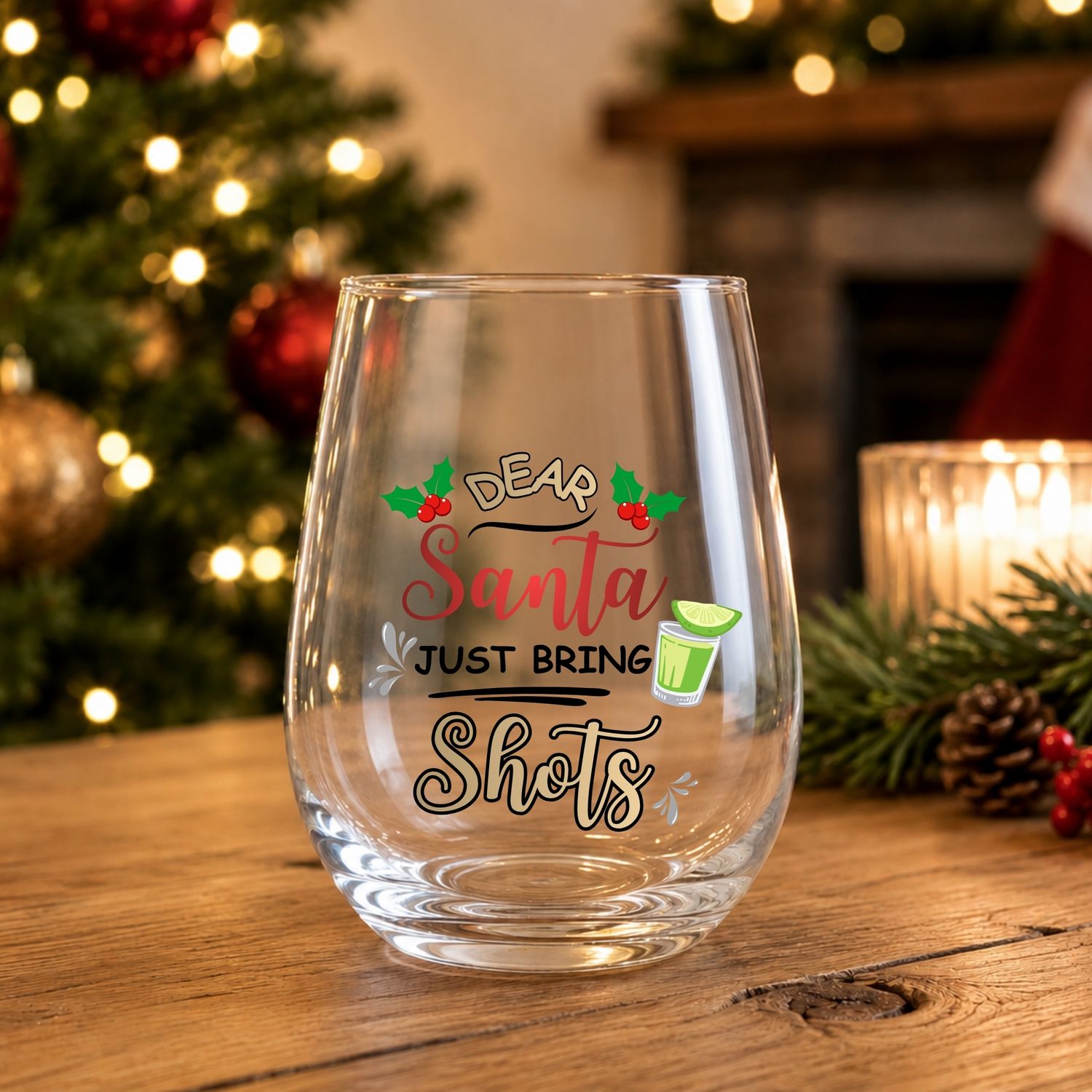 Santa Shots DTF or UVDTF Decal