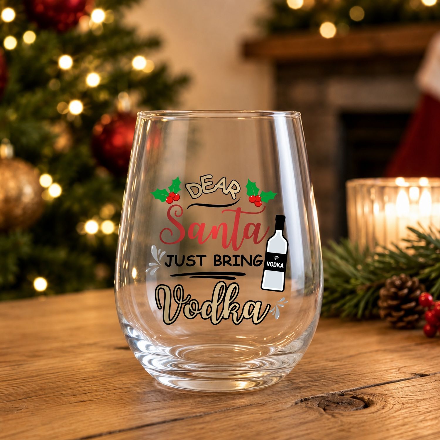 Santa Vodka DTF or UVDTF Decal