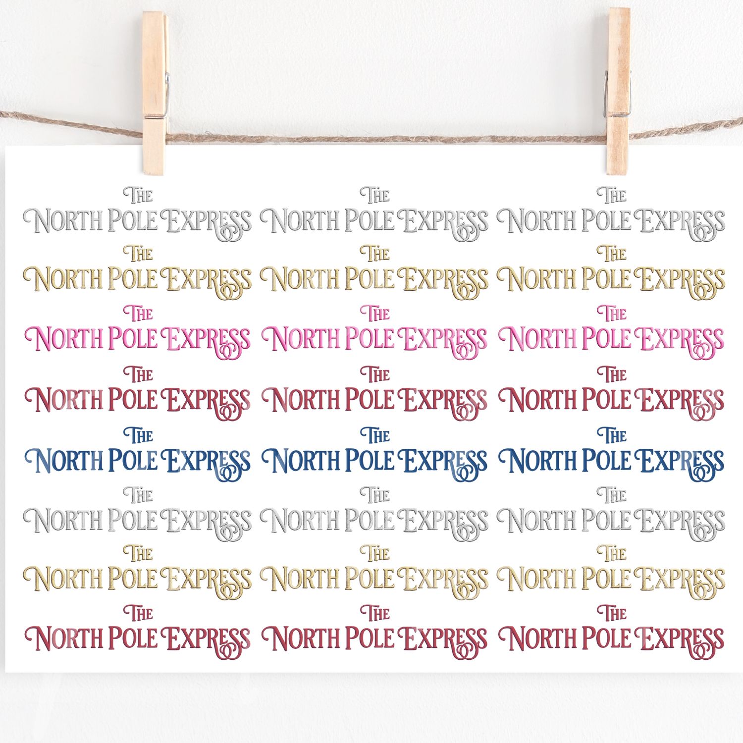 The North Pole Express UVDTF Decals A4 Sheet