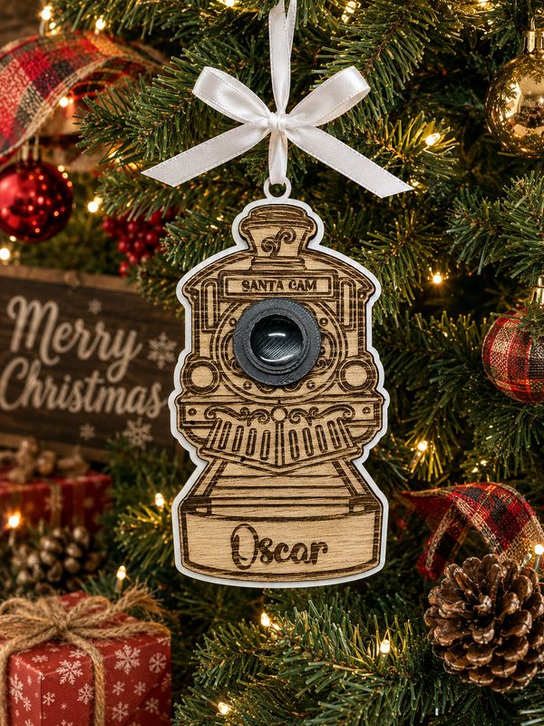 Santa Cam Train... 4mm Oak Veneered &amp; White Acrylic 