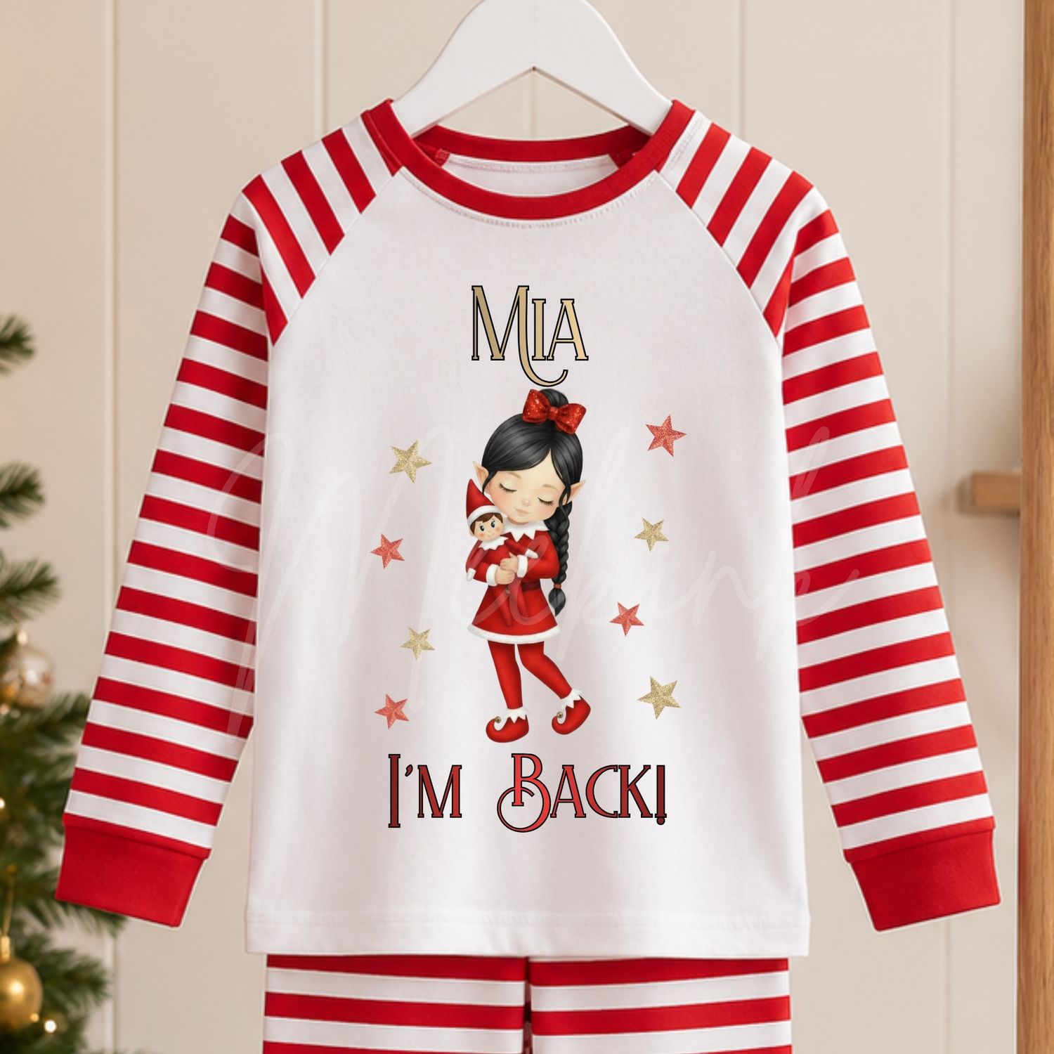 Elf &amp; Friend I'm Back Girl Standing Plaited Hair DTF or UVDTF Decal