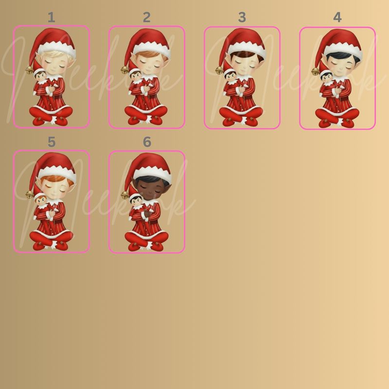 Elf &amp; Friend I'm Back Boy Sitting DTF or UVDTF Decal