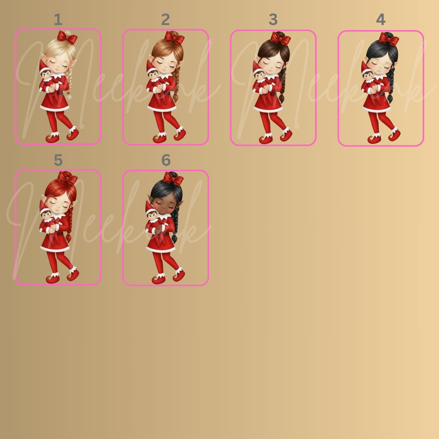 Elf &amp; Friend Magical Memories Girl Standing Plaited Hair DTF or UVDTF Decal