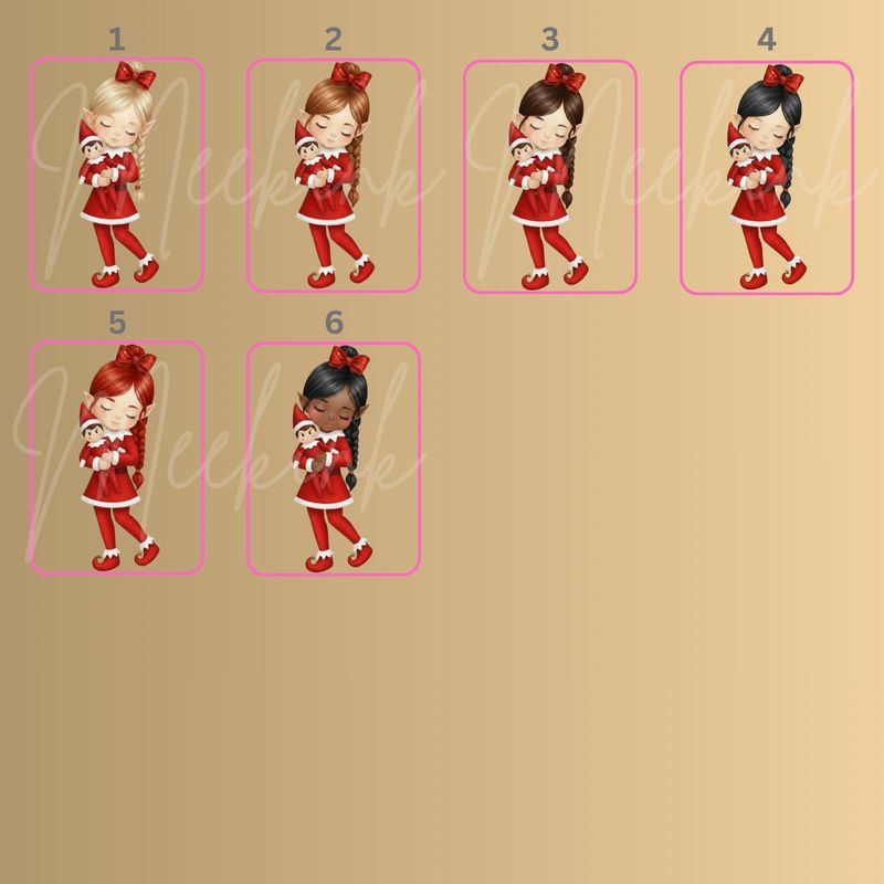 Elf &amp; Friend Magical Memories Girl Standing Plaited Hair DTF or UVDTF Decal
