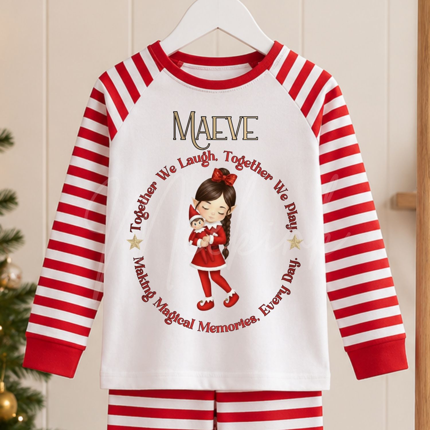 Elf &amp; Friend Magical Memories Girl Standing Plaited Hair DTF or UVDTF Decal