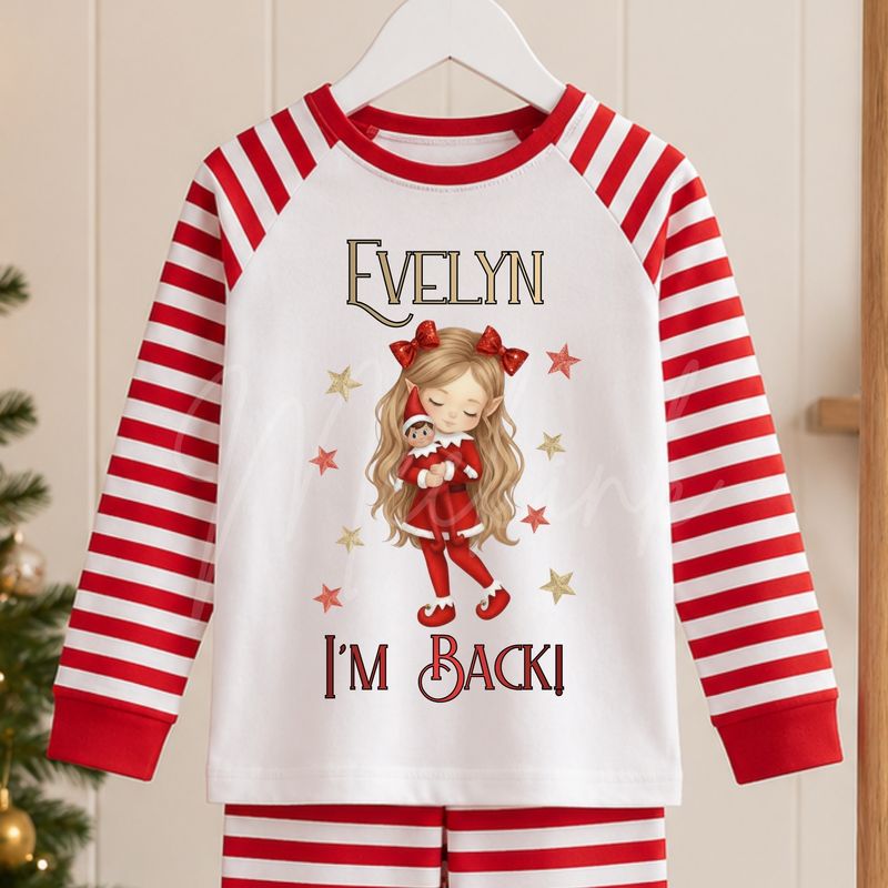 Elf &amp; Friend I'm Back Girl Standing Wavy Hair DTF or UVDTF Decal