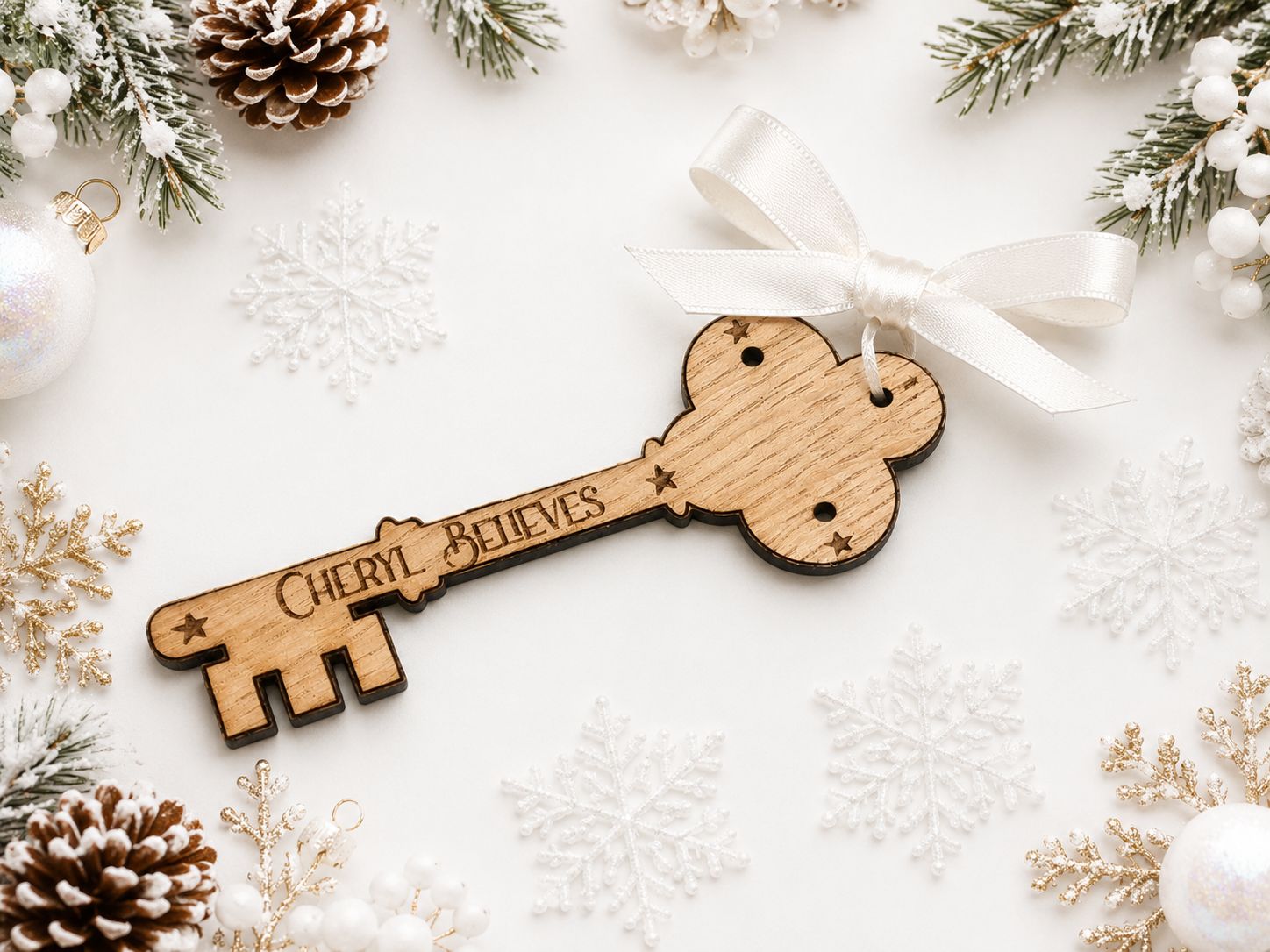 Personalised Wooden Key 4mm Oak Veneered