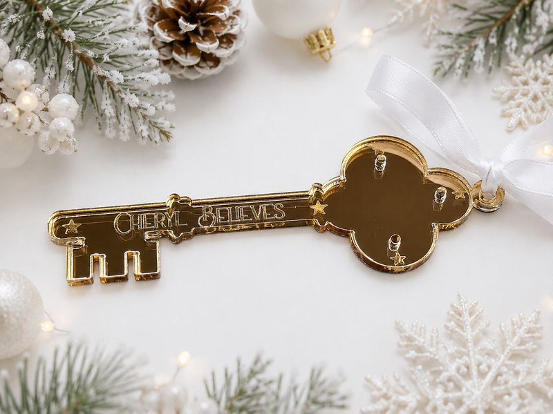 Personalised Gold Mirror Believe Key Personalised Gold Mirror Believe Key