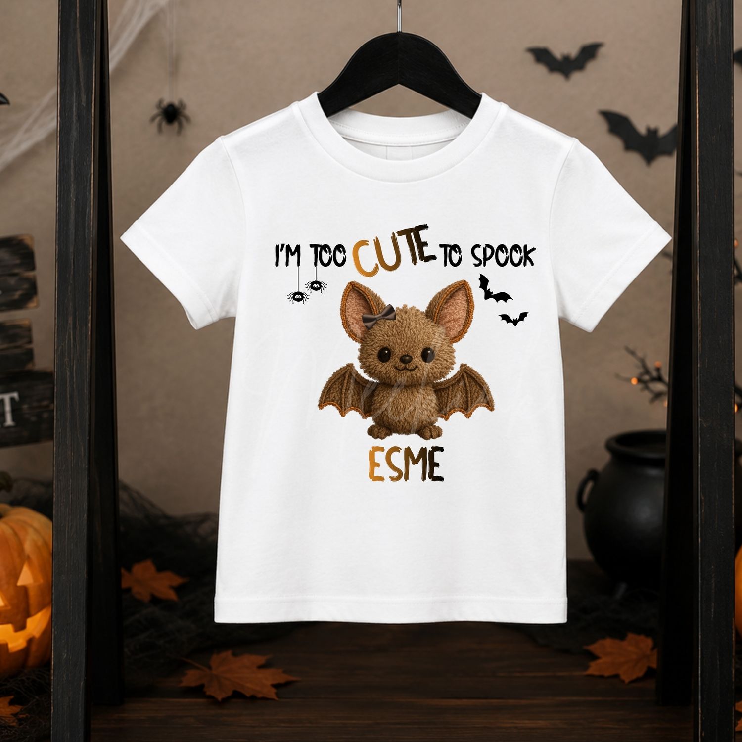 Too Cute To Spook Hair Bow Bat UVDTF or DTF Decal