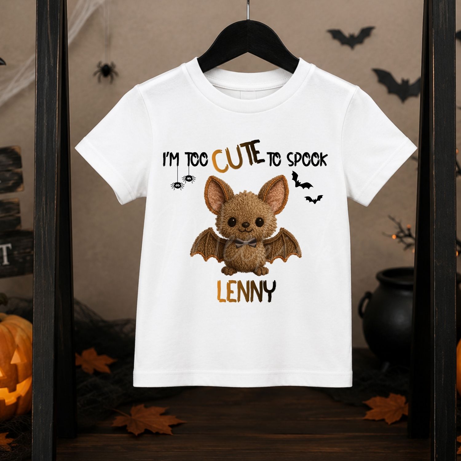 Too Cute To Spook Dicky Bow Bat UVDTF or DTF Decal