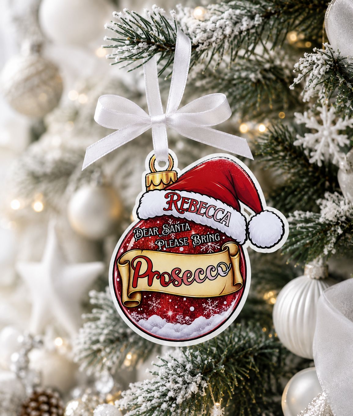 PRINT &amp; BLANK Christmas Bauble Alcohol Personalised UVDTF Decal &amp; Acrylic Blank
