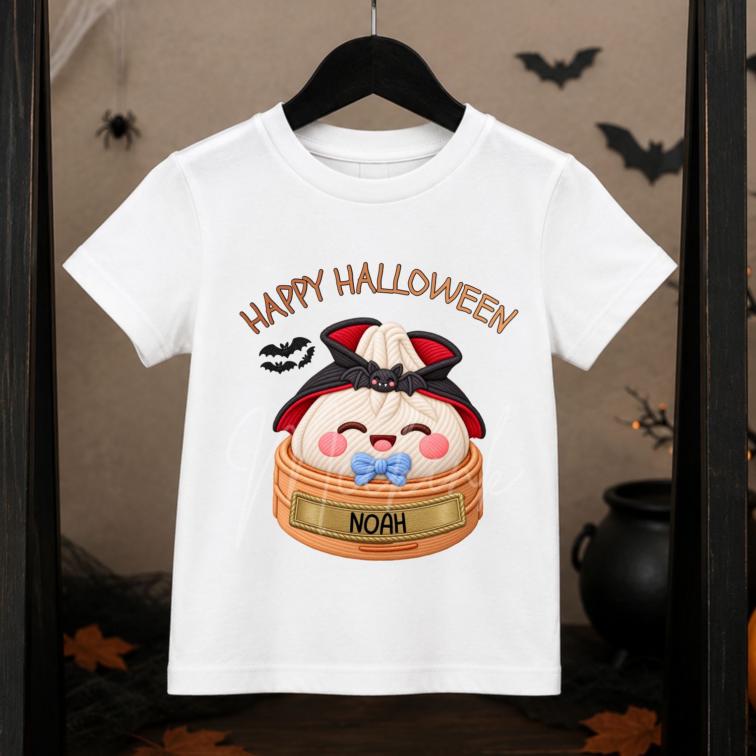 Dumpling Dracula Halloween Blue Dicky Bow UVDTF or DTF Decal