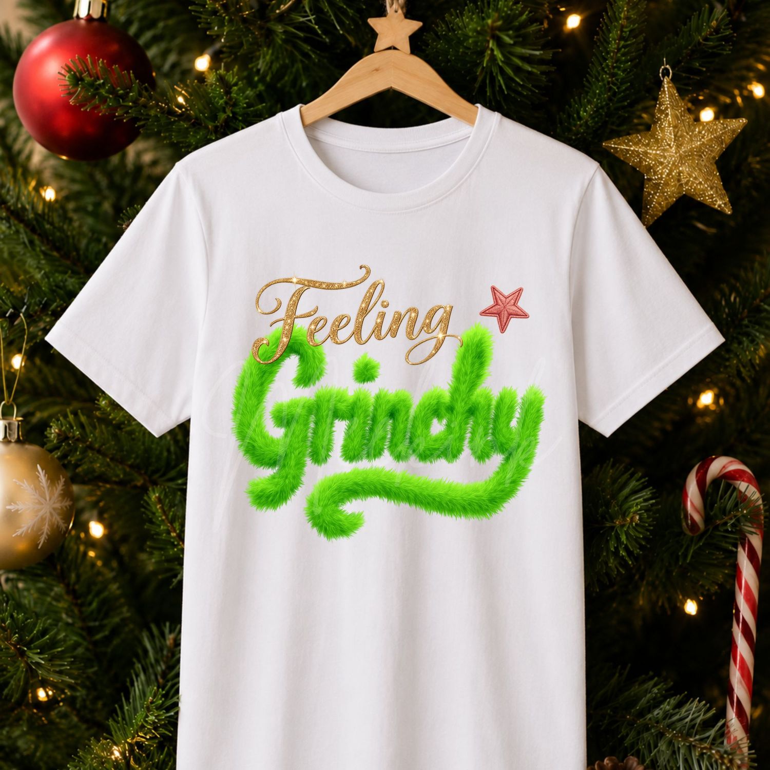 Feeling Grinchy Green &amp; Gold UVDTF or DTF Decal