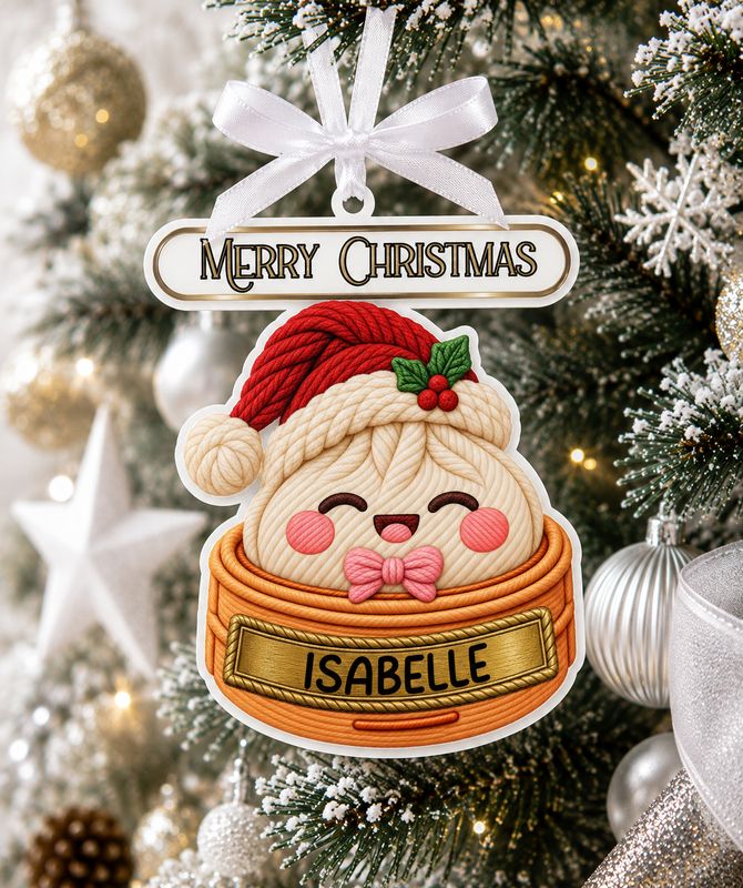 PRINT &amp; BLANK Christmas Dumpling Pink Personalised UVDTF Decal &amp; Acrylic Blank