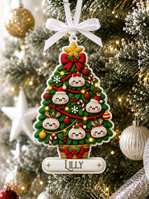PRINT &amp; BLANK Christmas Tree Dumpling Red Personalised UVDTF Decal &amp; Acrylic Blank