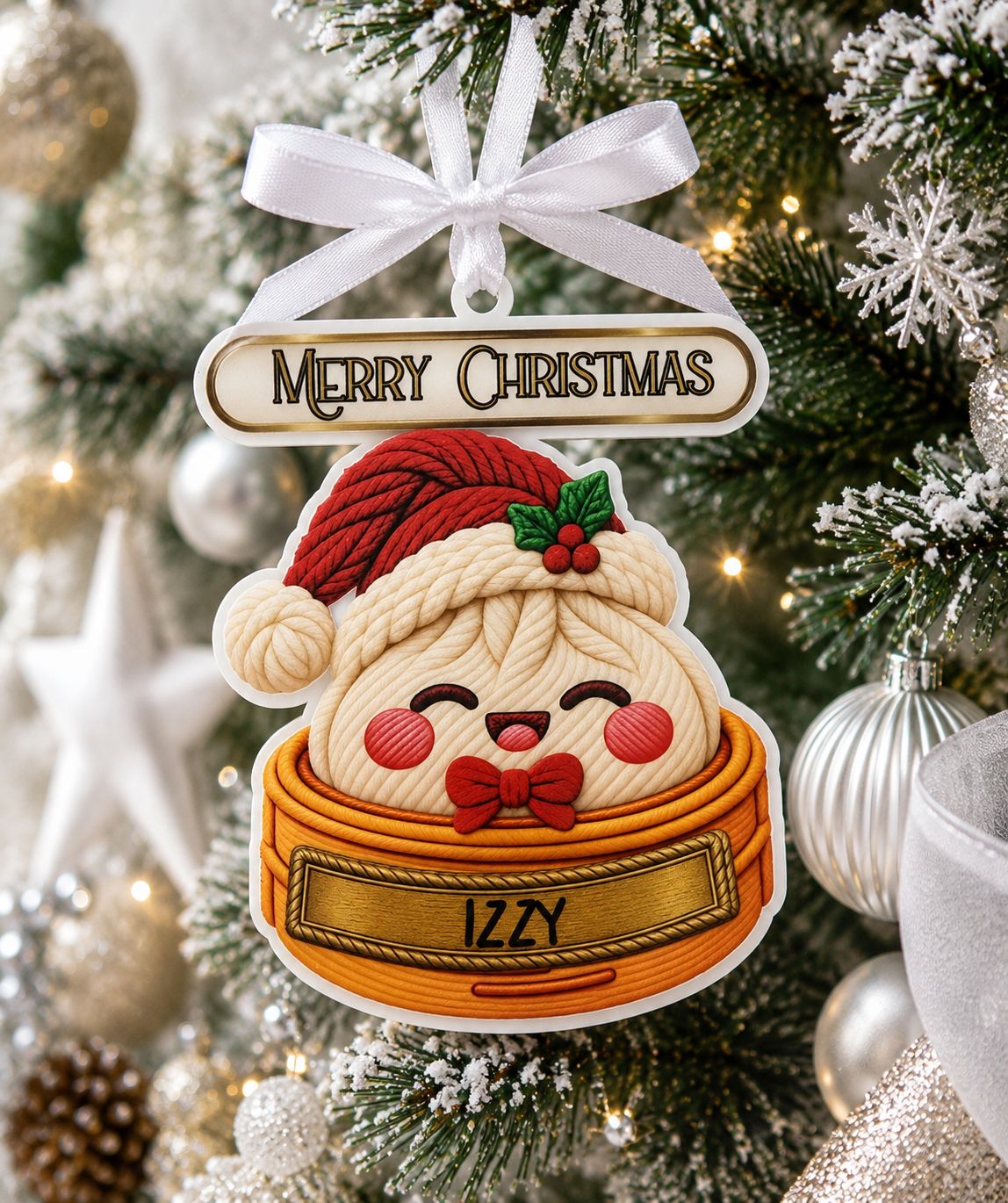 PRINT &amp; BLANK Christmas Dumpling Red Personalised UVDTF Decal &amp; Acrylic Blank