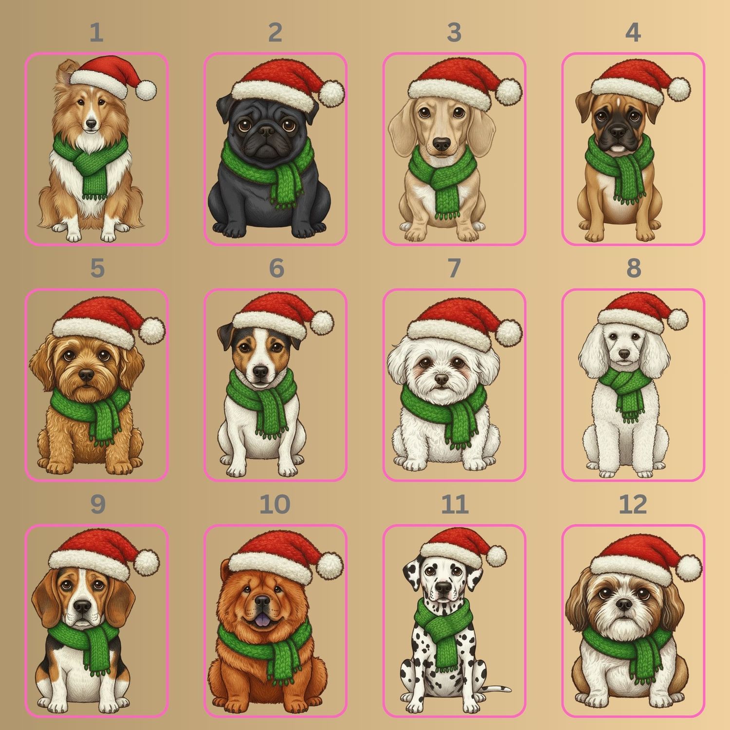 Merry Woofmas Dog 35 Breed's To Choose From UVDTF or DTF Decal