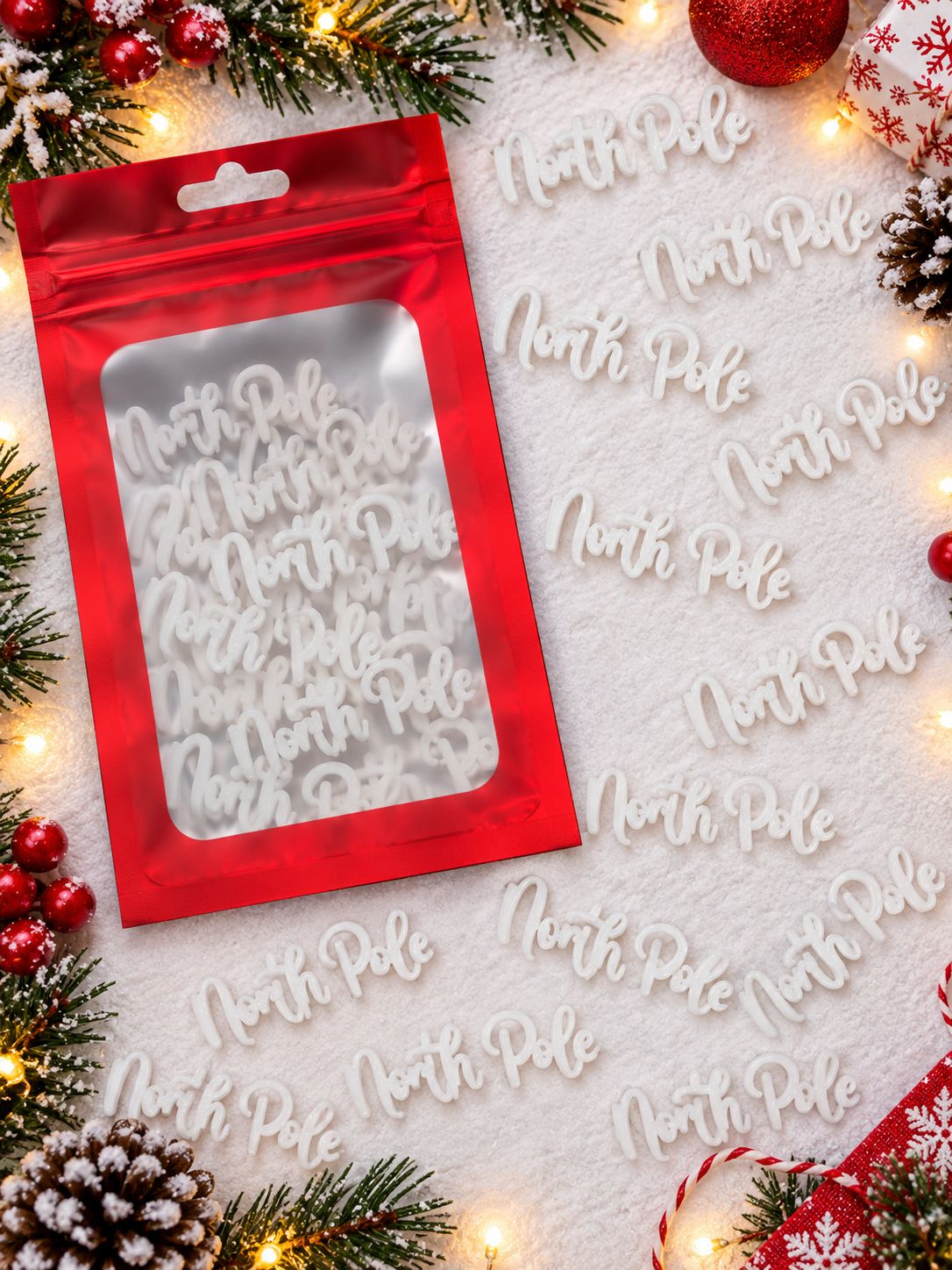 North Pole Word Acrylic Or Wood Pack Of 10