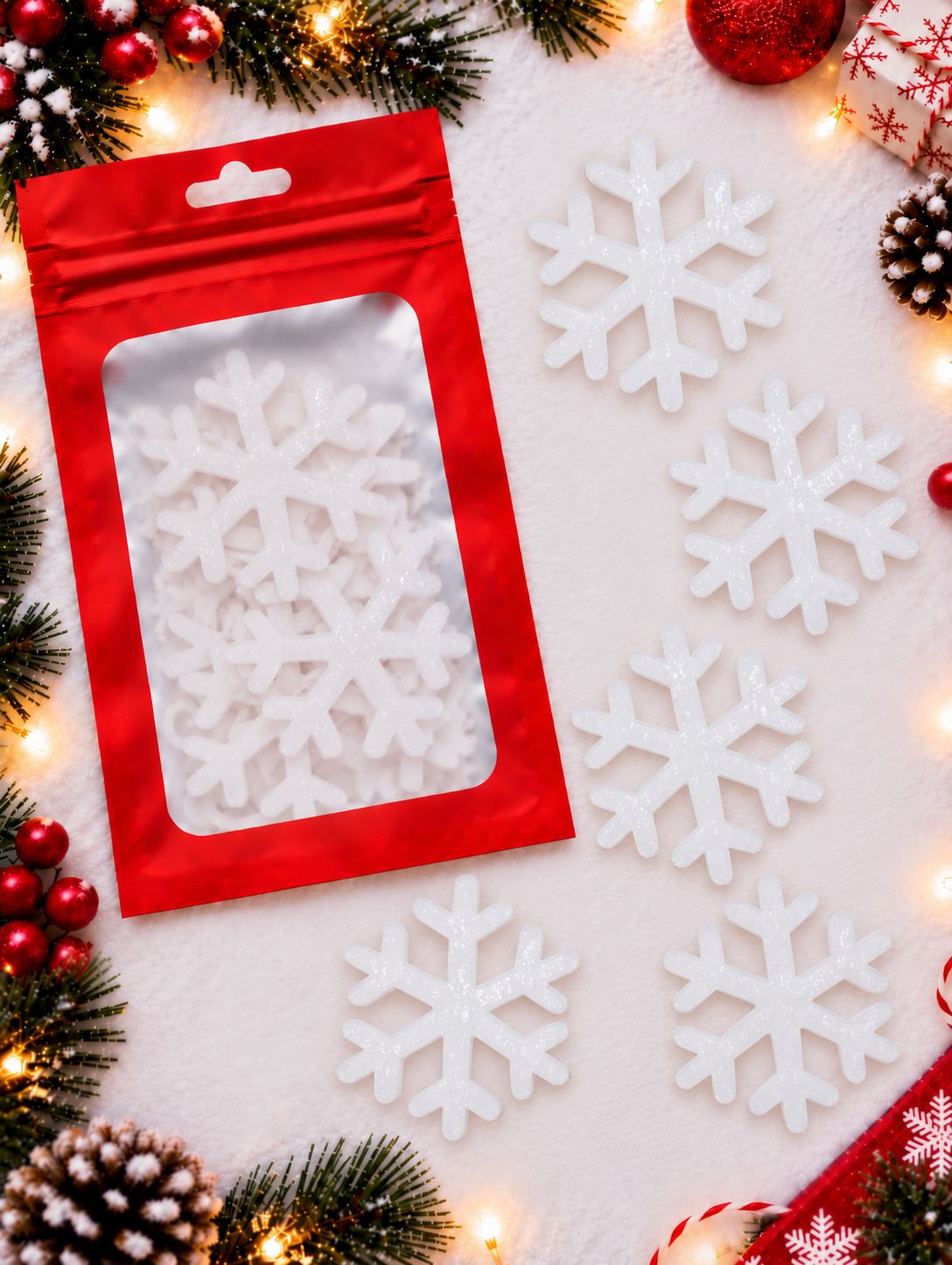 Snowflake Shape Acrylic Or Wood Pack Of 10