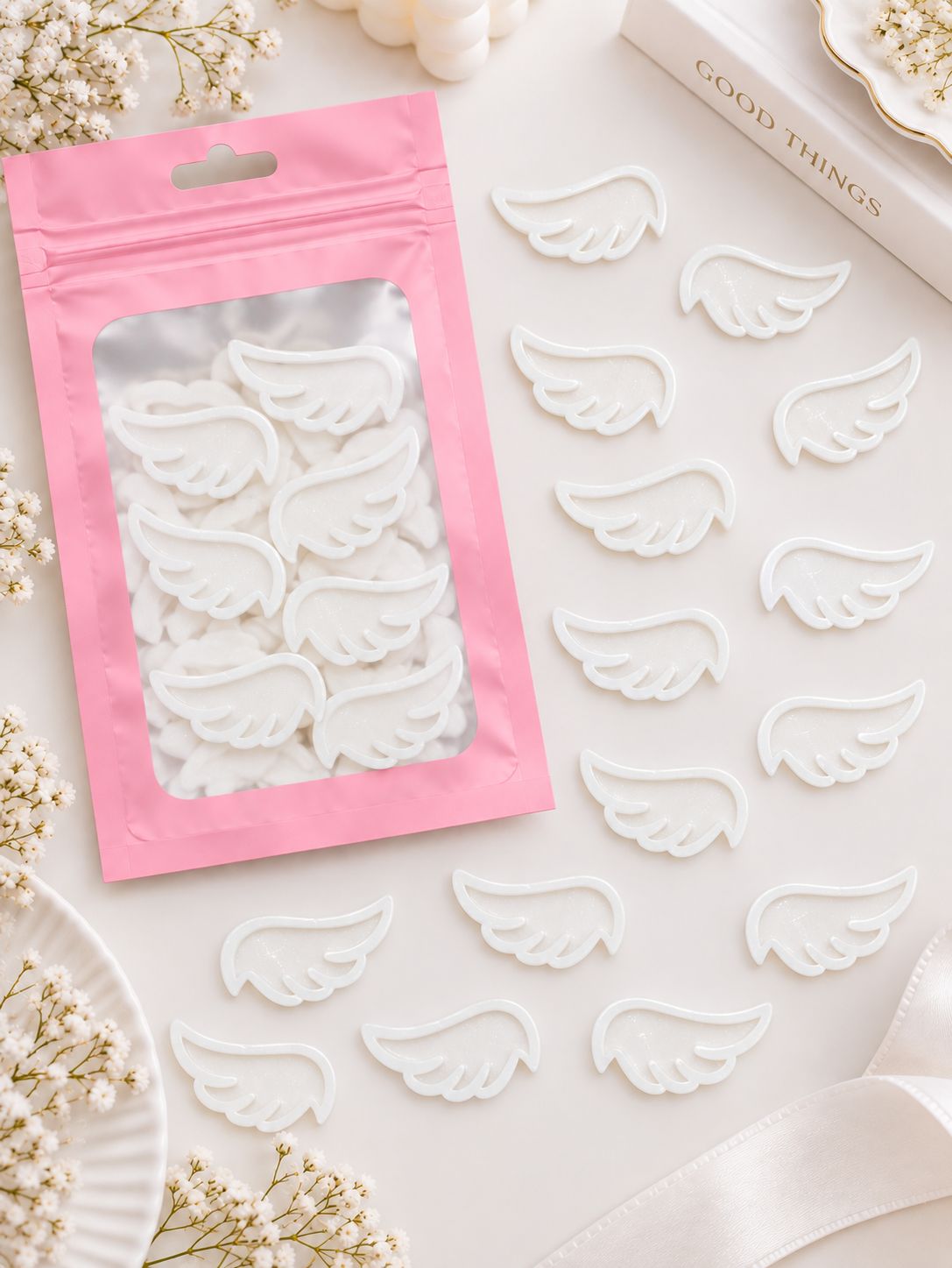 Angel Wings Shape Acrylic Or Wood Pack Of 10