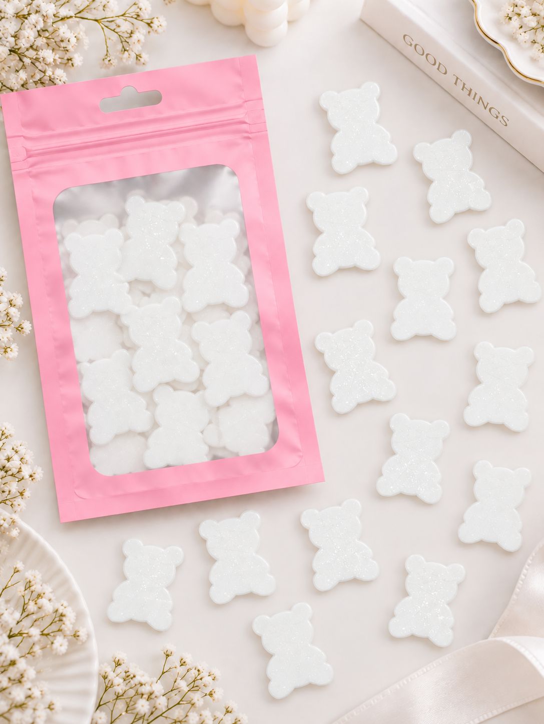Teddy Shape Acrylic Or Wood Pack Of 10