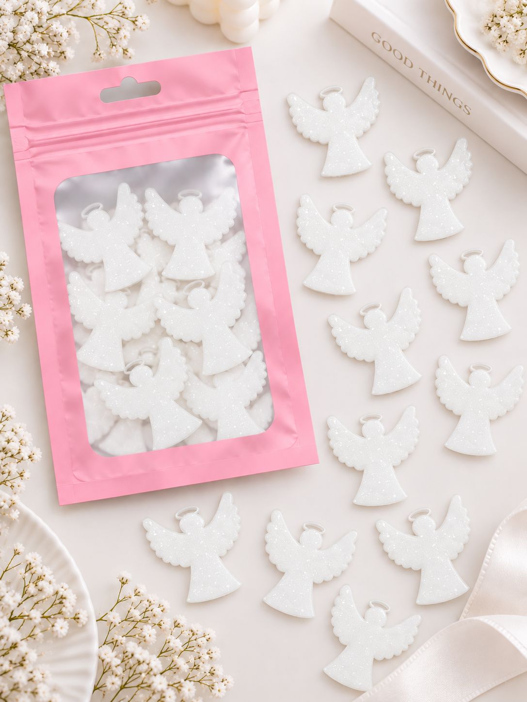 Angel Shape Acrylic Or Wood Pack Of 10