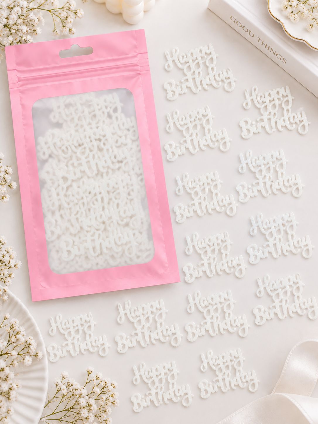 Happy Birthday Word Acrylic Or Wood Pack Of 10