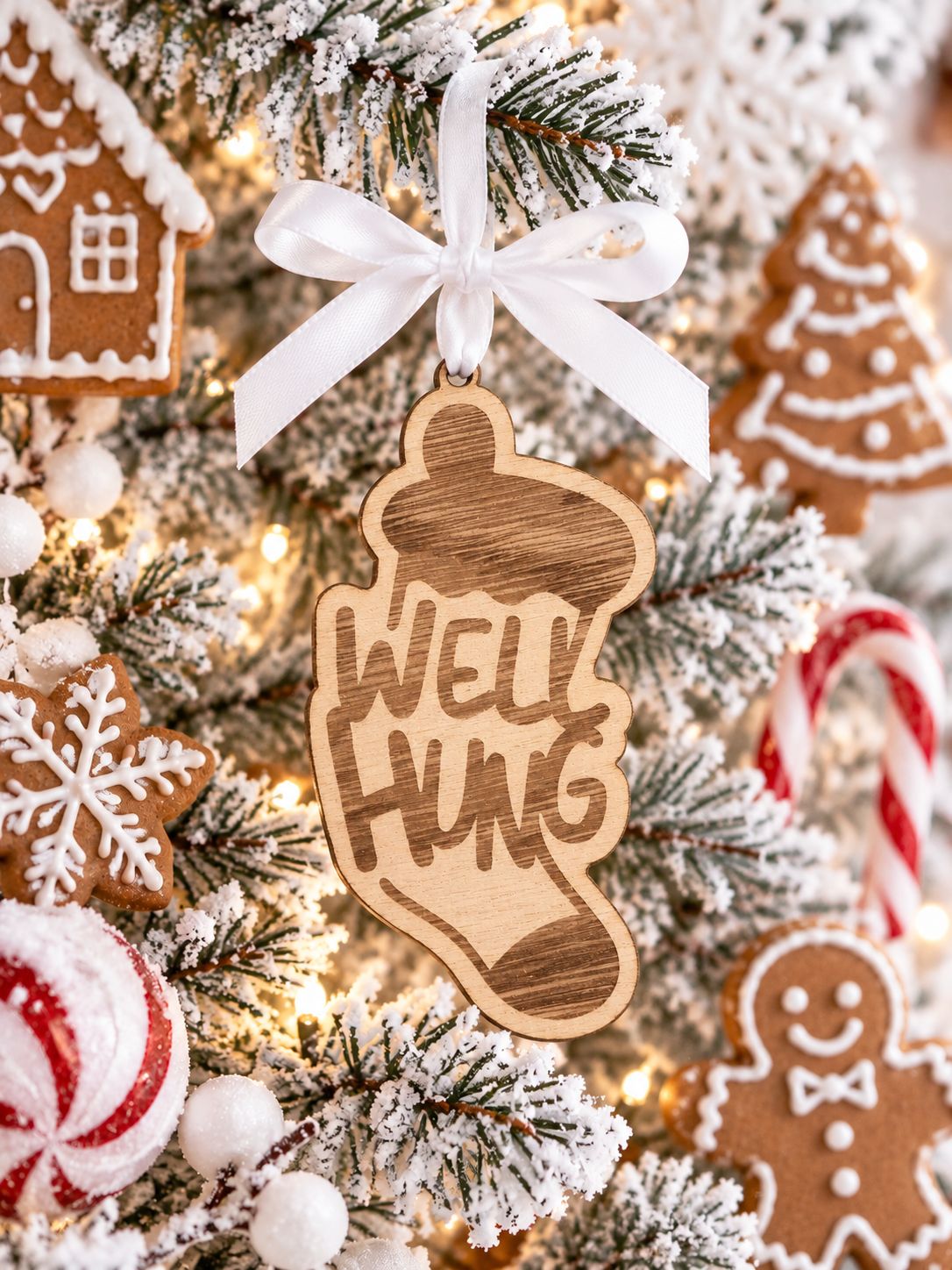 Well Hung Hanging Ornament - 4mm Oak Veneered MDF