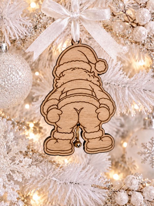 Jingle Balls Santa Hanging Ornament - 4mm Oak Veneered MDF