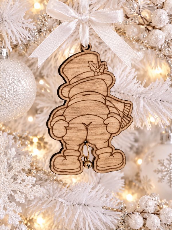 Jingle Balls Snowman Hanging Ornament - 4mm Oak Veneered MDF