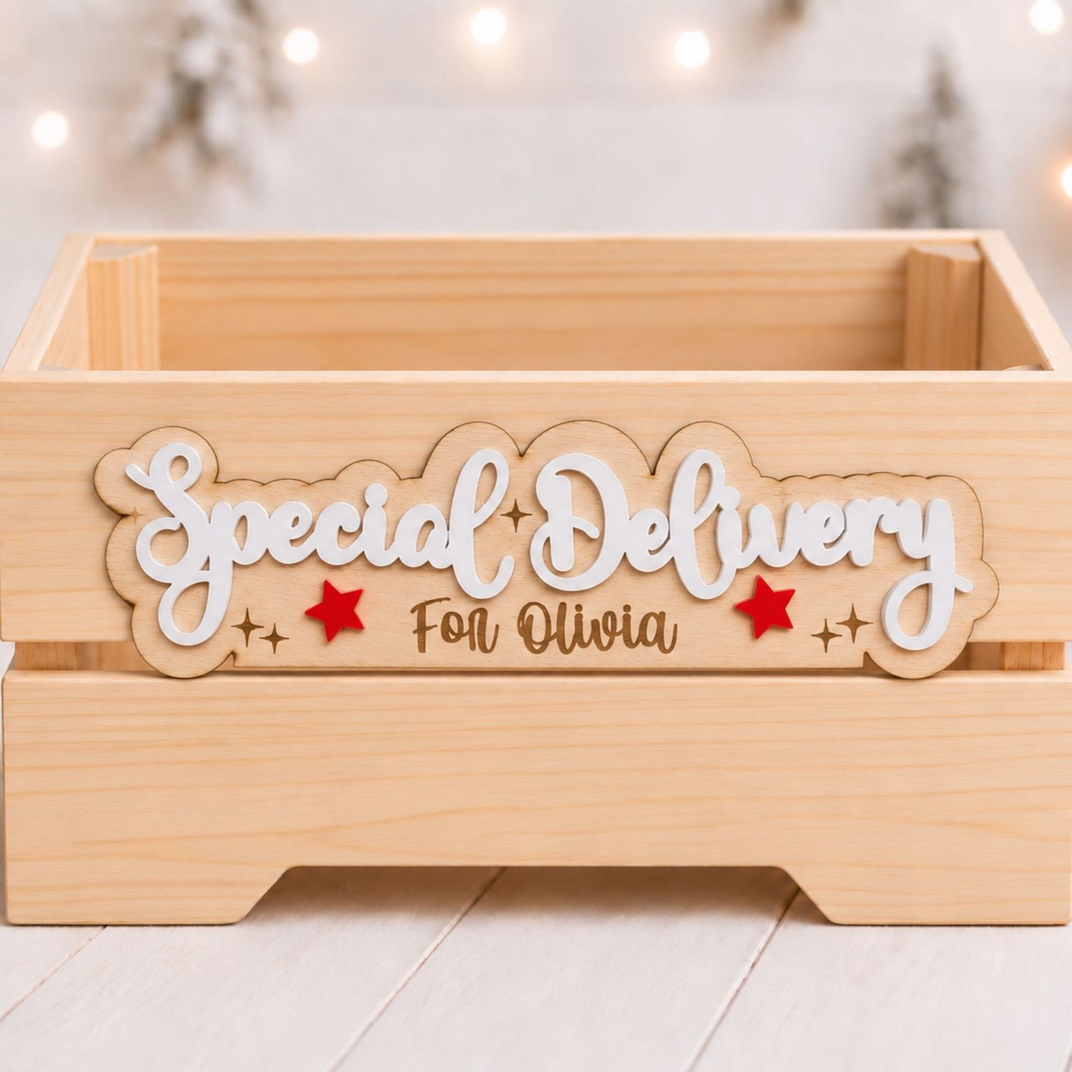 Special Delivery Personalised Plaque- 4mm Oak Veneered &amp; Acrylic