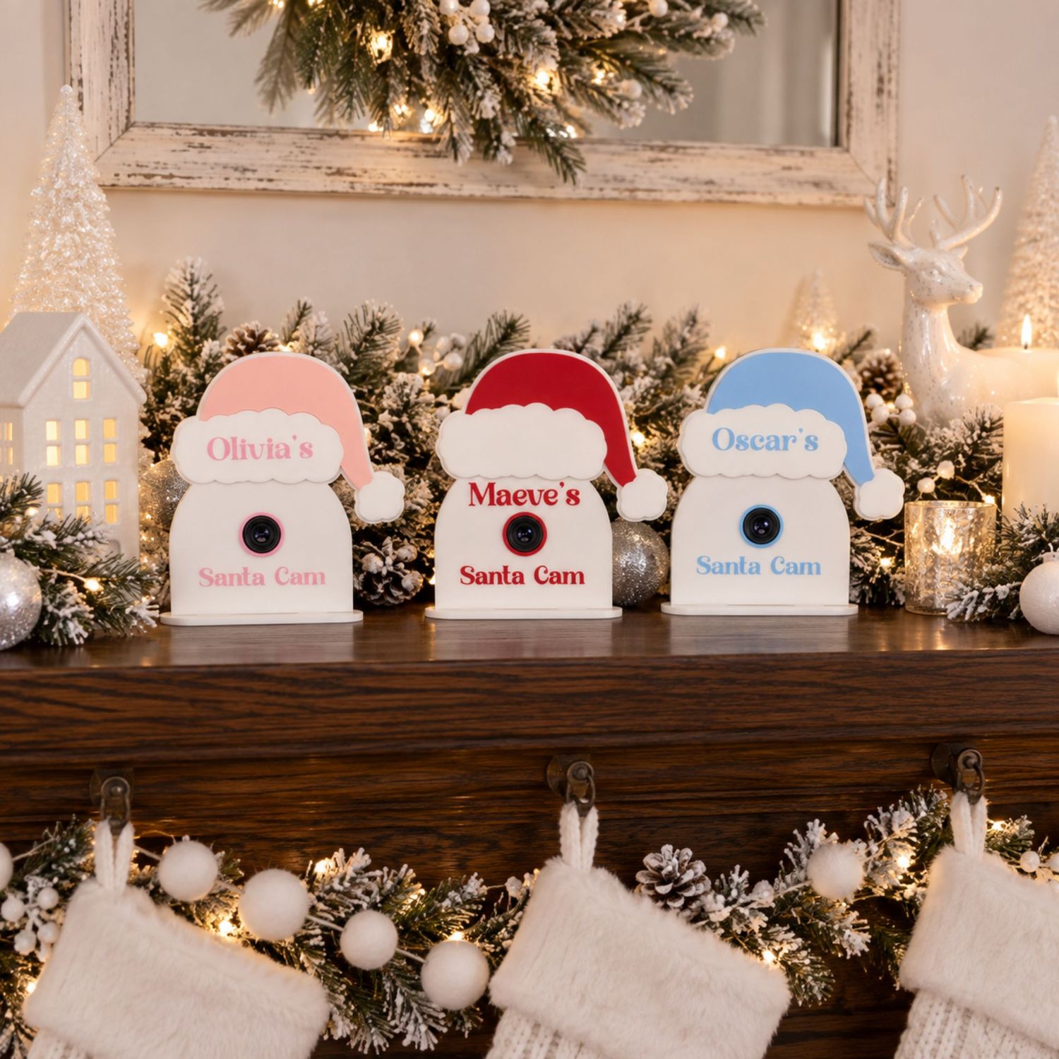 Acrylic Santa Cam With UVDTF Lens &amp; Wording