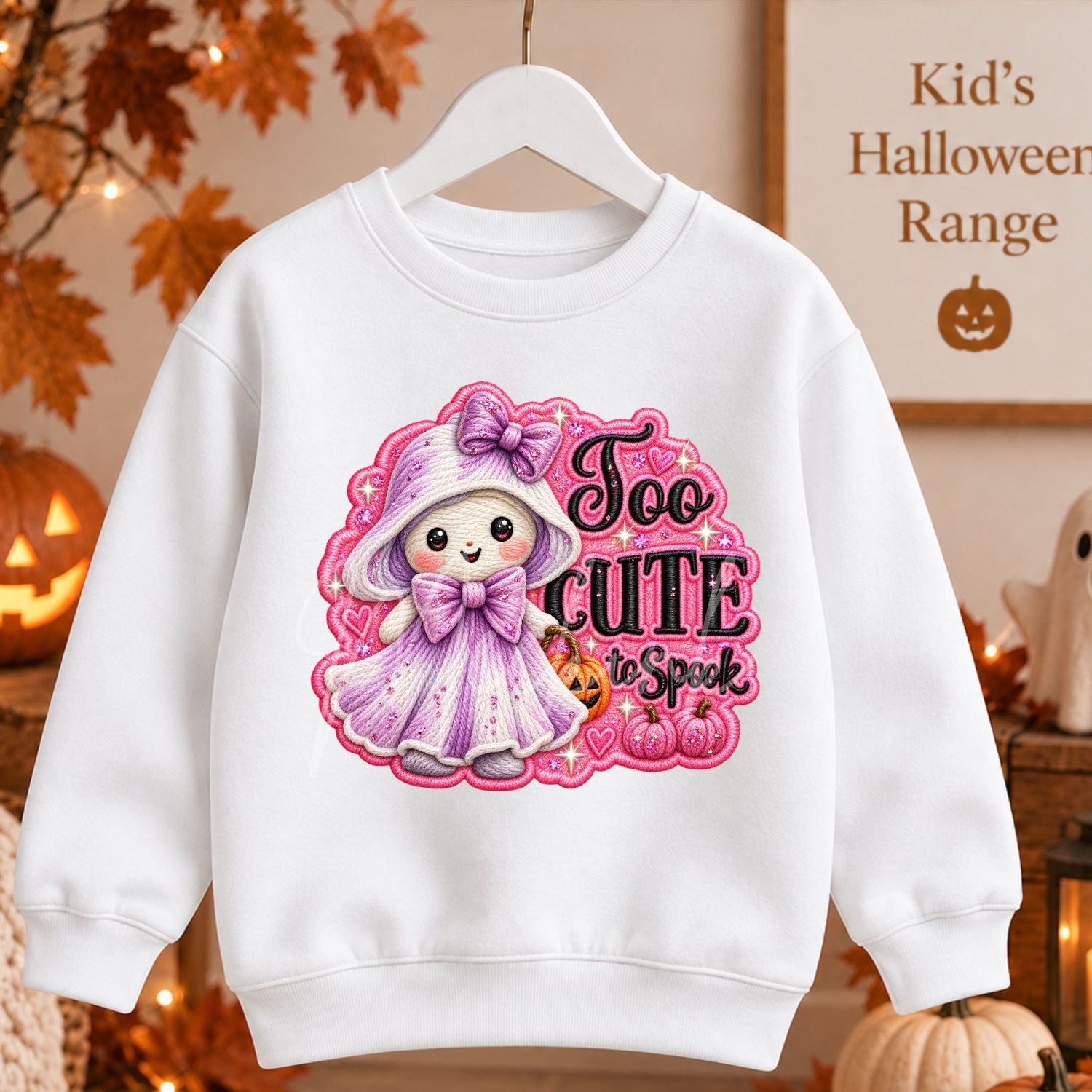 Pink Too Cute To Spook 15cm DTF PRINT