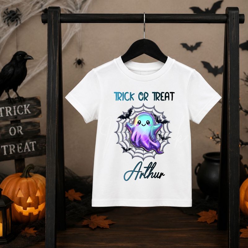 Trick Or Treat Spiderweb Ghost 15cm DTF PRINT